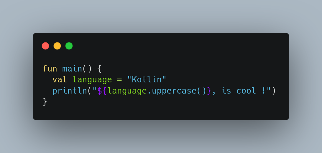 Prints ‘Kotlin’ in uppercase.
