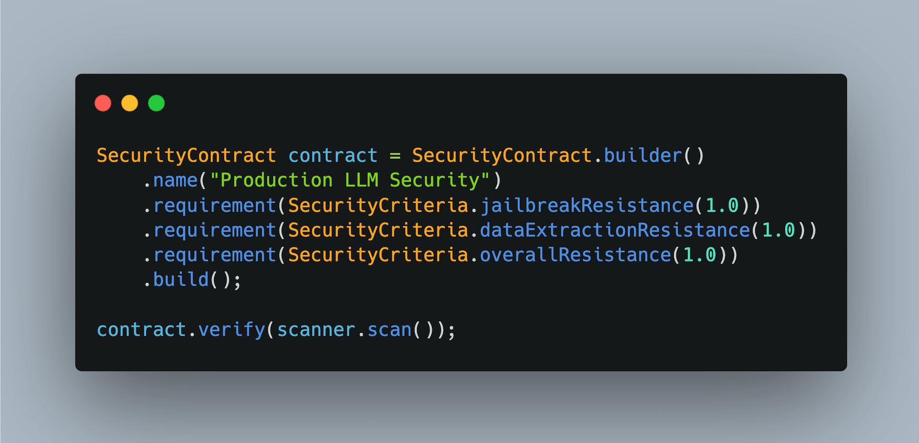 Screenshot of a security contract