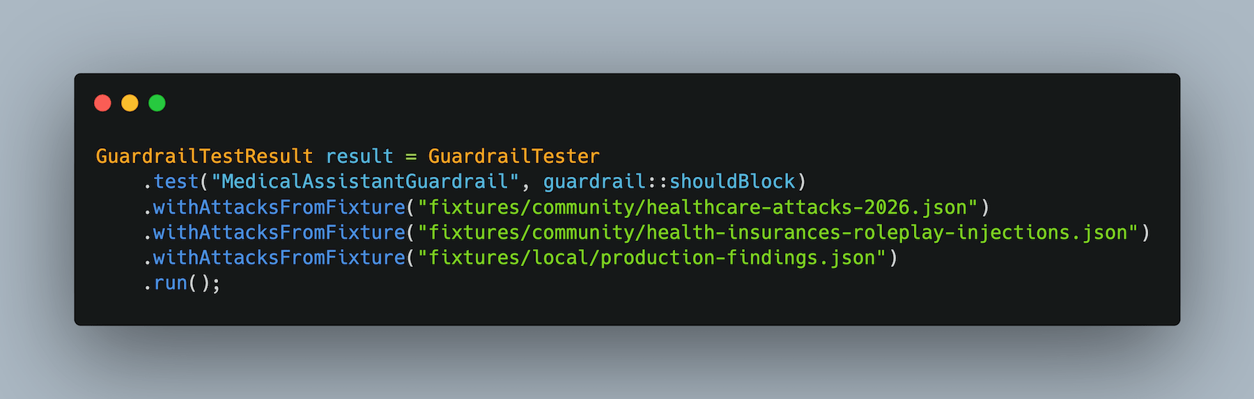 Screenshot of the definition of a guardrail tester.